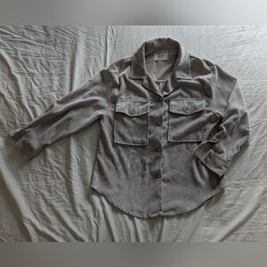 Ashley By 26 International Women's Casual Light Brown Corduroy Shirt Sz M